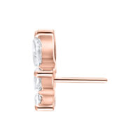 Top Push Fit de roségold con cristales claros sobre fondo blanco