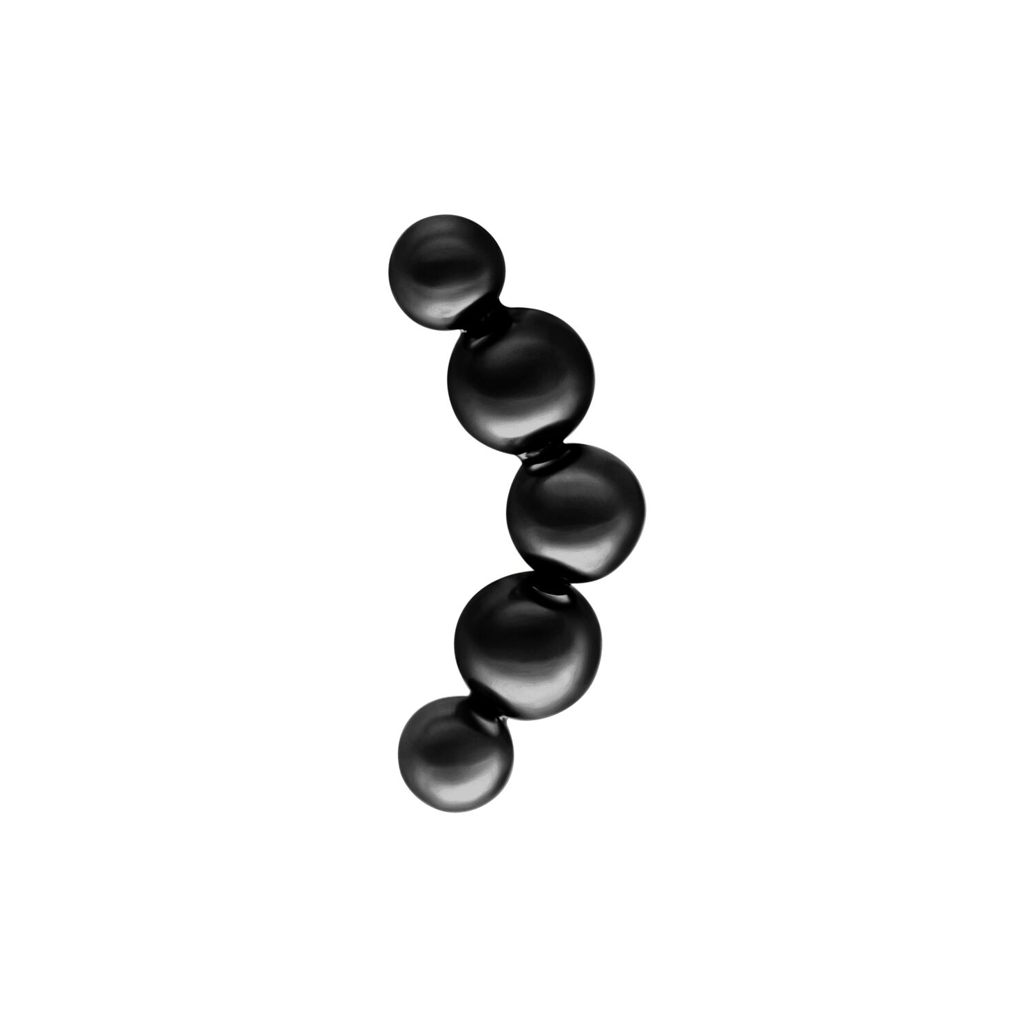 Negro Push Fit Curved Bubble Adorno de Titanio sobre fondo blanco