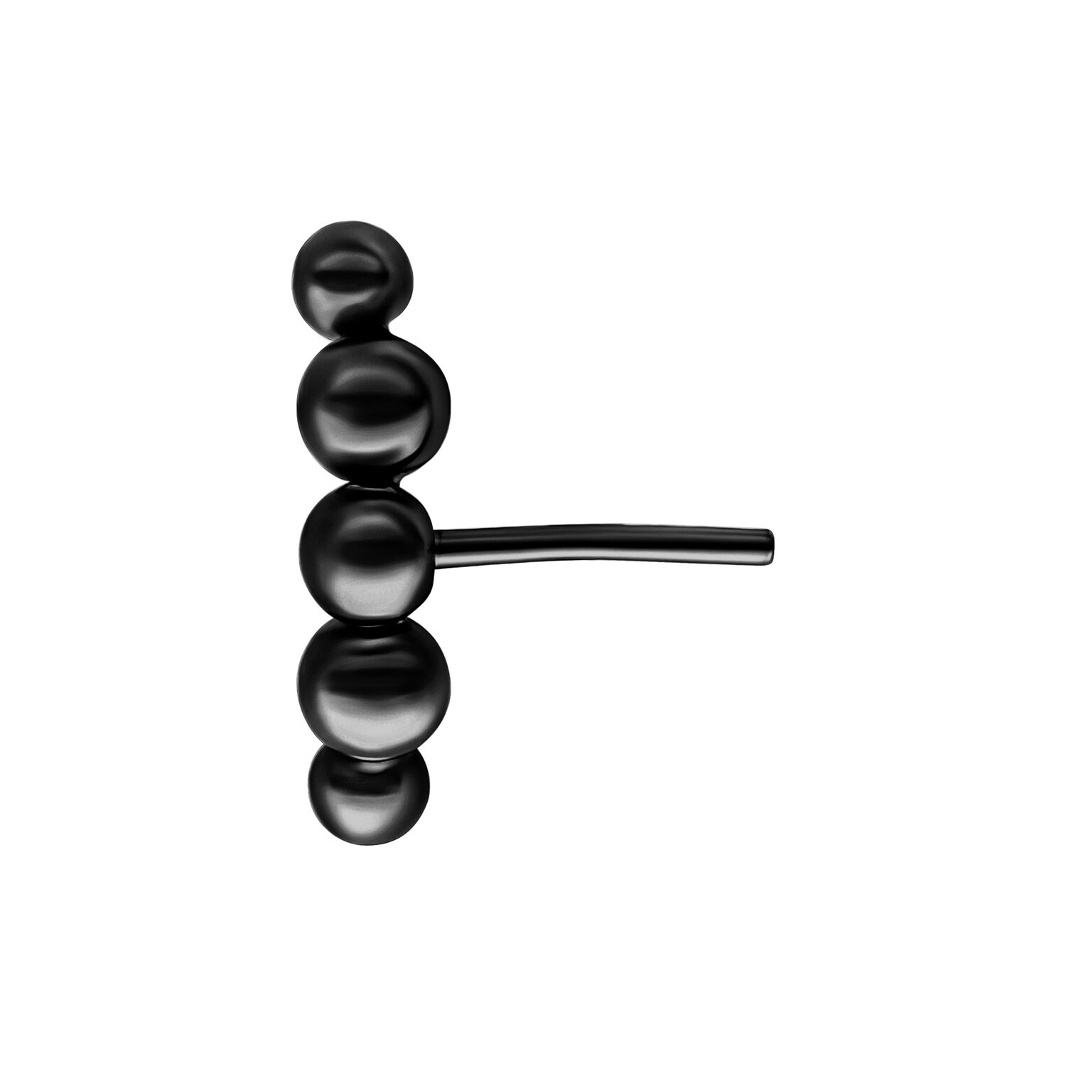Accesorio Bubble negro con forma curva sobre fondo blanco