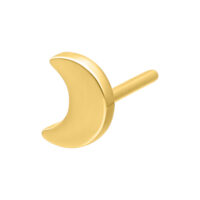 Ajuste de luna dorada para piercing Push Fit, de titanio, sobre fondo blanco