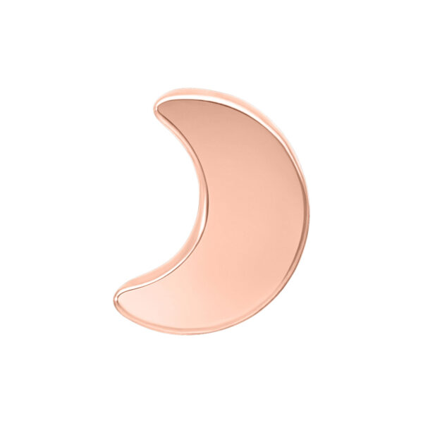 Adorno Push Fit Moon en oro rosa sobre fondo blanco