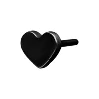 Negro corazón accesorio de titanio sobre fondo blanco