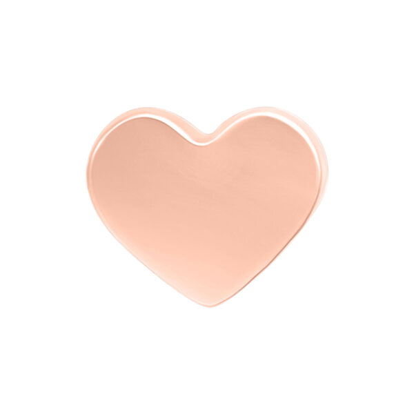 Ajuste Push Fit en forma de corazón de oro rosa sobre fondo blanco