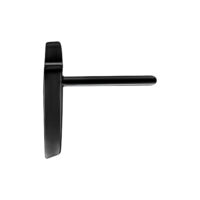 Adorno de metal negro con rosca Push Fit sobre fondo blanco