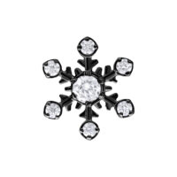 Adorno negro de copo de nieve de titanio con cristales claros