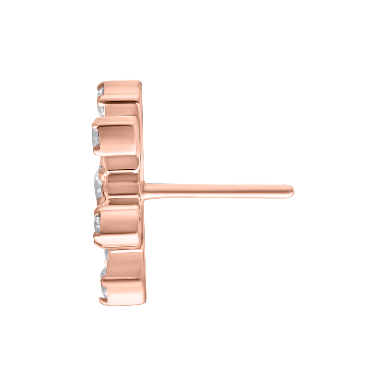 Push Fit en oro rosa con cristales sobre fondo blanco