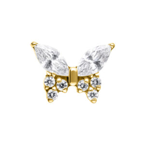 Cierre Push Fit con diseño Multi Jewelled Butterfly - Oro