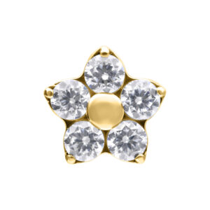 Cierre Push Fit con diseño Multi Jewelled Flower - Oro