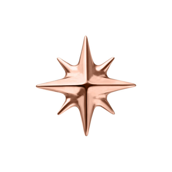 Estrella de roségold sobre fondo blanco