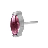 Accesorio Push Fit con amatista ovalada en montura plateada