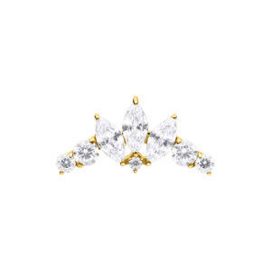 Push Fit Crystal Tiara Bow Attachment - Oro