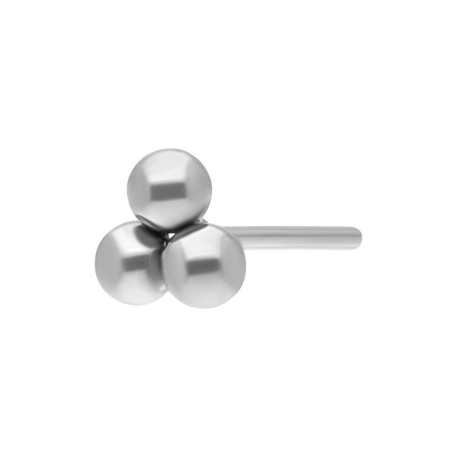 Ajuste Push Fit Trinity de Titanio Plateado sobre fondo blanco