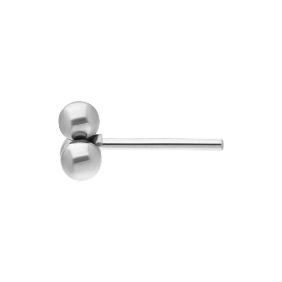 Accesorio Push Fit Trinity de plata en titanio sobre fondo blanco
