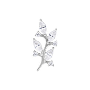 Accesorio Push Fit Lovely Crystal Leaf - Plata