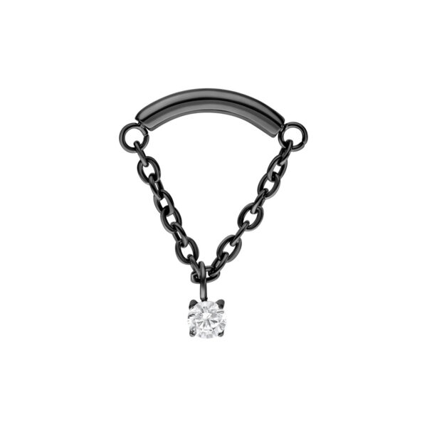 Accesorio Helix negro con cristal claro y cadenas