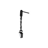 Accesorio Push Fit Triángulo Negro para Hélice Accesorio de piercing negro con colgante de cadena y cristal