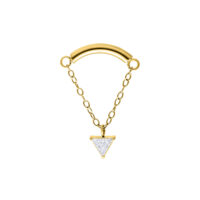 Aro Helix dorado con cadena y colgante de cristal triangular
