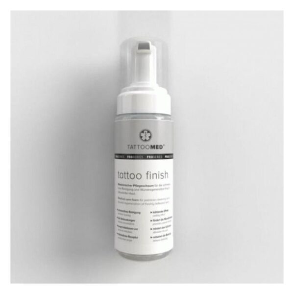 Botella de Tattoomed Tattoo Finish sobre fondo blanco, 150ml