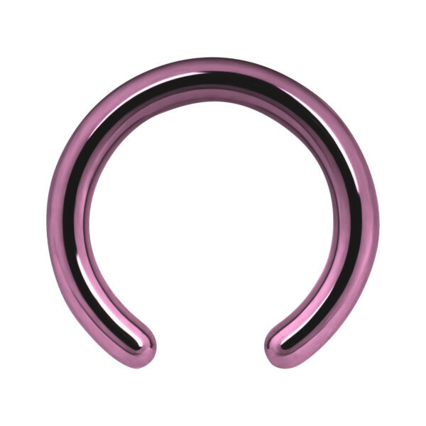 Aro Clip en Titanio Violeta sin Bola, 1.2 mm Grosor, 8.0 mm Diámetro Interno, sobre fondo blanco