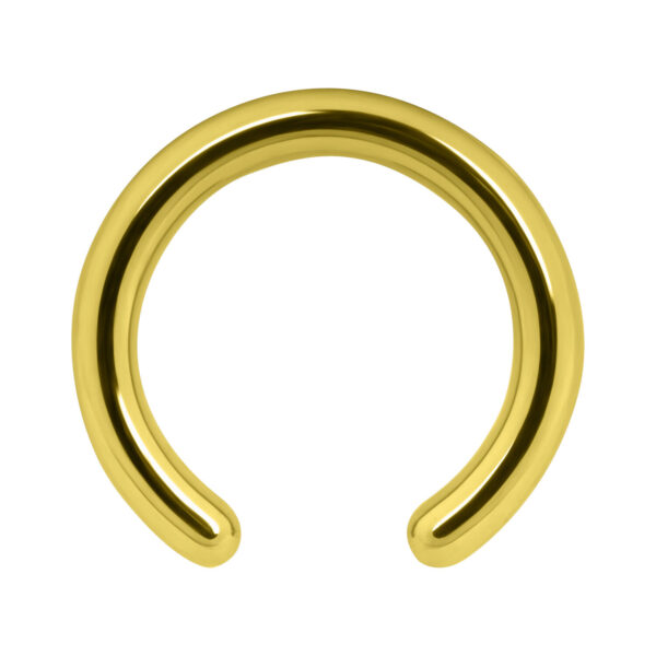 Clip en anillo amarillo de titanio, grosor de 1,2 mm, diámetro interno de 8,0 mm, sobre fondo blanco