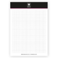 Bloque blanco DIN A4 con papel cuadriculado y logo de Wildcat arriba