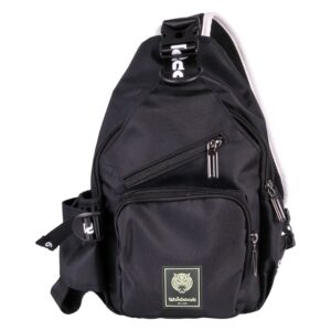 Schwarze Tattoo Artist Tasche von Wildcat mit mehreren Reißverschlüssen auf weißem Hintergrund