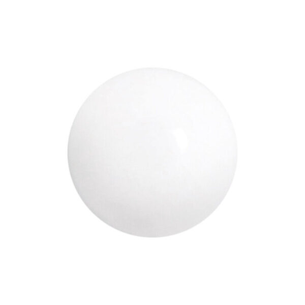 Bola redonda de acrílico blanca sobre fondo neutro
