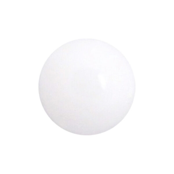 Bola redonda de acrílico blanca sobre fondo neutro