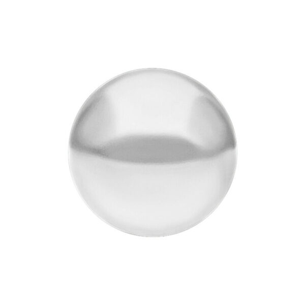 Brillante bola esférica de oro blanco sobre fondo blanco