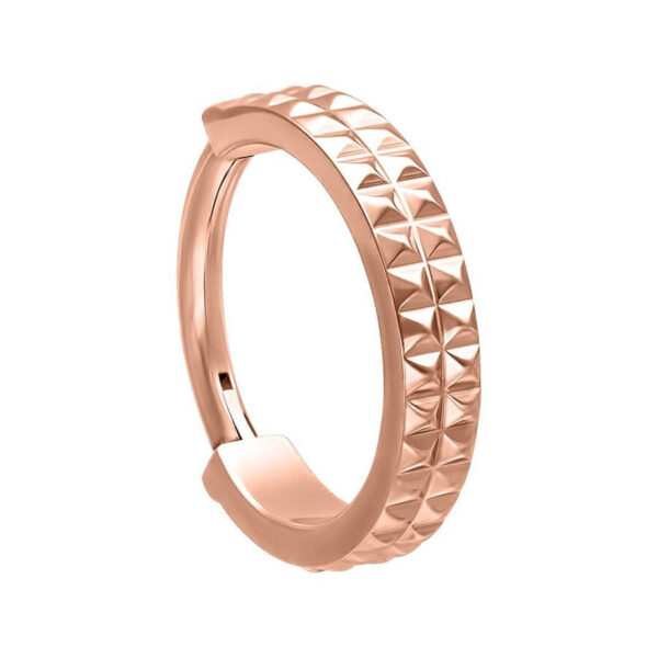 Piercingring de roségold con estructura de remaches, 12,0 mm de diámetro interno