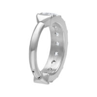 Clicker de Cristal Grande Plateado 1,2mm Anillo de piercing plateado con cristal, grosor de 1,2mm, diámetro interno de 8,0mm