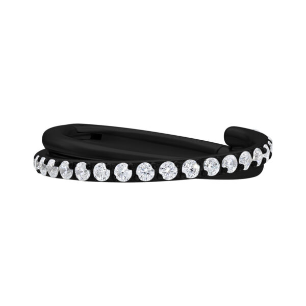 Clicker de titanio negro con cristales claros, grosor de 1,2 mm, diámetro interno de 8,0 mm