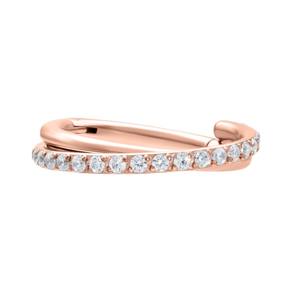 Anillo de piercing rosado con cristales, grosor 1,2mm, diámetro interno 8mm