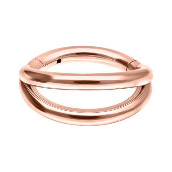 Clicker Double Row en roségold, 1.2 mm de grosor, 7.0 mm de diámetro interno sobre fondo blanco