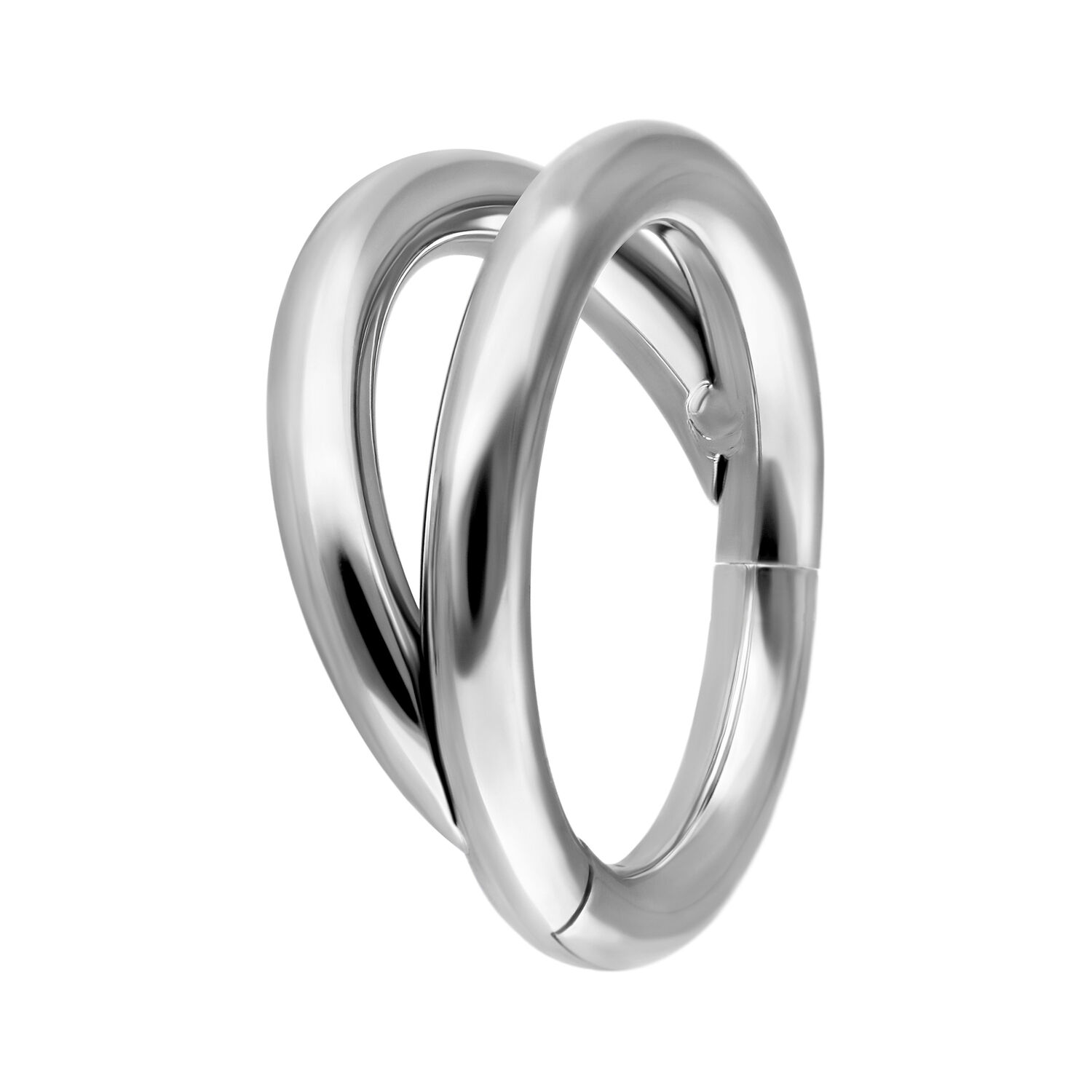 Aro Clicker doble fila de plata 7 mm Aro Clicker doble fila de color plata, 7 mm de diámetro interno, 1 mm de grosor, sobre fondo blanco