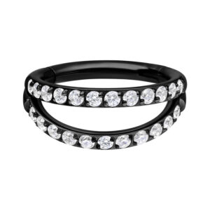Double Row Crystal Clicker - Negro