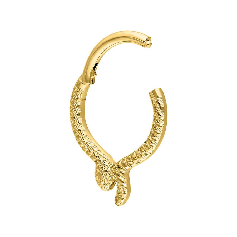 Clicker Serpientes dorado Piercing de titanio dorado con motivo de serpiente