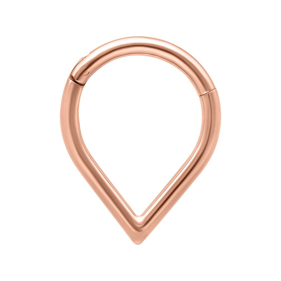 Teardrop Clicker en oro rosa Teardrop Clicker de oro rosa de titanio sobre fondo blanco