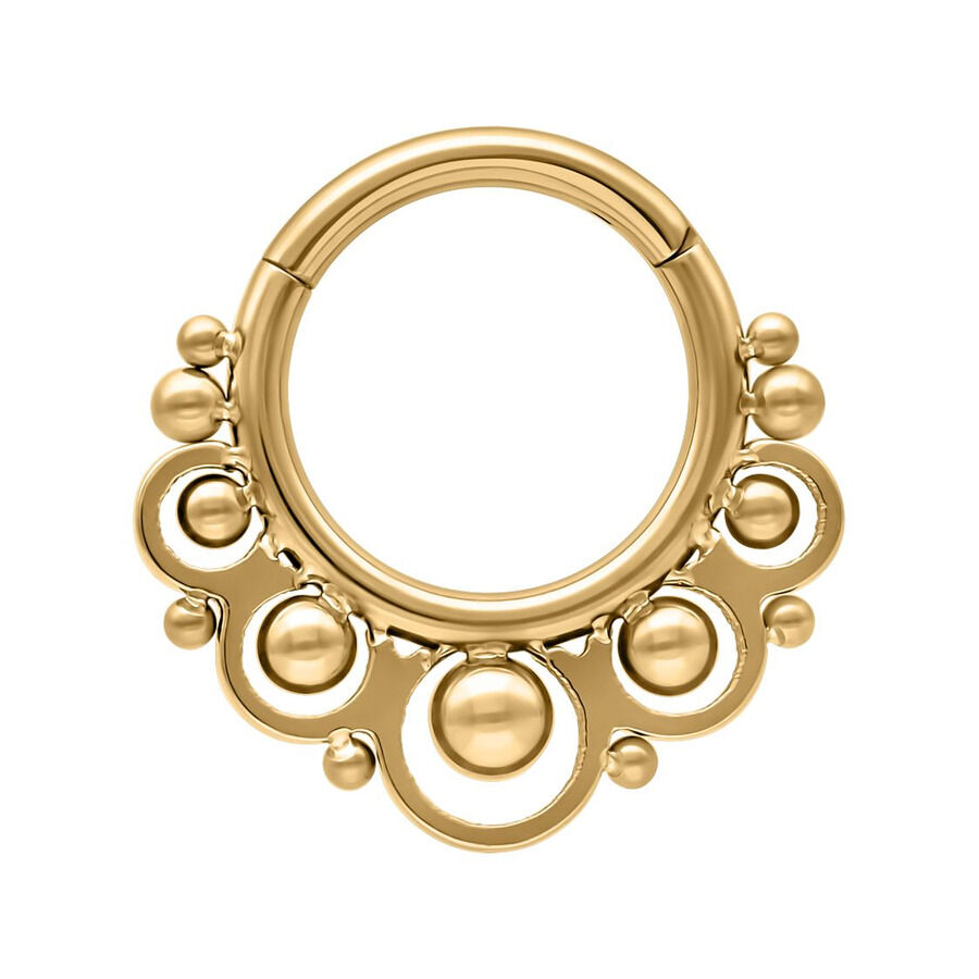 Temple Clicker Gold Piercing 1,2mm Temple Clicker dorado con bolas, grosor de 1,2mm, diámetro interno de 8mm