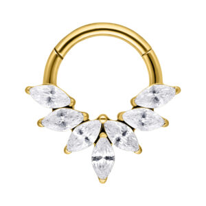 Septum Clicker con abanico de cristales Marquise