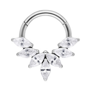 Septum Clicker con abanico de cristales Marquise