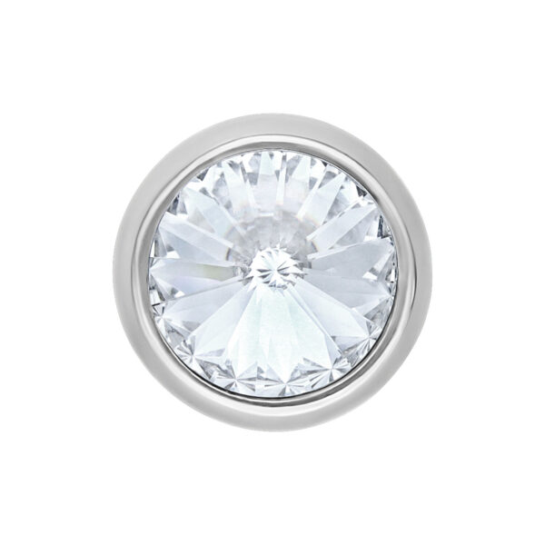 Accesorio de titanio plateado con cristal facetado claro, 8 mm