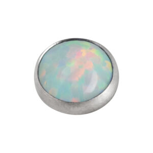 Anclaje dermal con ópalo verde menta, diámetro de rosca 1,2 mm