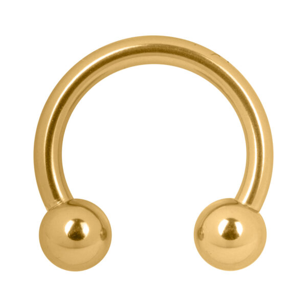 Barbell Circular Dorado con rosca externa, 1,2 mm de grosor, 7,0 mm de diámetro interno