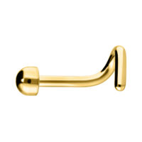Piercing nasal dorado Semisphere Piercing nasal dorado con forma curva sobre fondo blanco