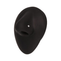 Negro Nasenaufsteller con piercing nasal plateado y cristal claro