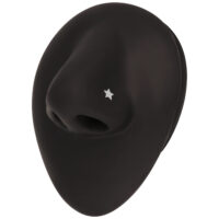 Piercing negro para la nariz con pequeña estrella plateada sobre fondo negro