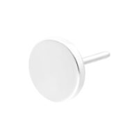Disco de Empuje de Oro Blanco 4mm Accesorio redondo de oro blanco con superficie lisa y pasador Push Fit