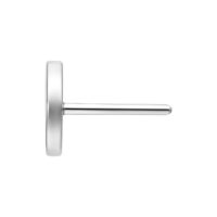 Disco de Empuje de Oro Blanco 4mm Disco de oro blanco en vista lateral sobre fondo blanco