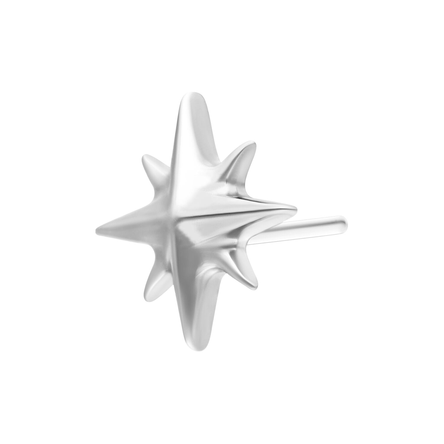 Top de estrella de oro blanco sobre fondo blanco
